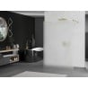Mexen Kioto 140 x 200 cm Freestanding Shower Wall, Frosted 8 mm, Brushed Gold - 800-140-002-55-30