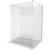 Mexen Kioto Freestanding Shower Screen 100 x 200 cm, Transparent/Frosted 8 mm, Brushed Gold - 800-100-002-55-35