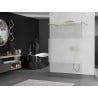 Mexen Kioto paroi de douche autoportante 110 x 200 cm, transparent/nebulisé 8 mm, doré brossé - 800-110-002-55-35