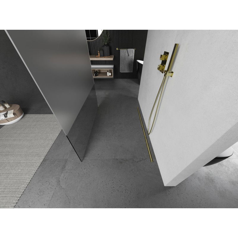 Mexen Kioto ελεύθερη ορθοστάτηση καμπίνας ντους 130 x 200 cm, διαφανές/πάχνη 8 mm,