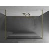 Mexen Kioto freestanding shower wall 140 x 200 cm, transparent/frosted 8 mm, brushed gold - 800-140-002-55-35