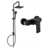 Mexen Royo Tord Surface-Mounted Shower Set with Rain Shower and Shower Mixer, Black - 72240200-70