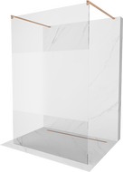 Mexen Kioto samostojeća tuš pregrada 100 x 200 cm, prozirna/mat 8 mm, brušena bakar - 800-100-002-65-35