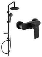 Mexen Royo Erik exposed shower set with rainfall showerhead and shower faucet, black - 72240205-70