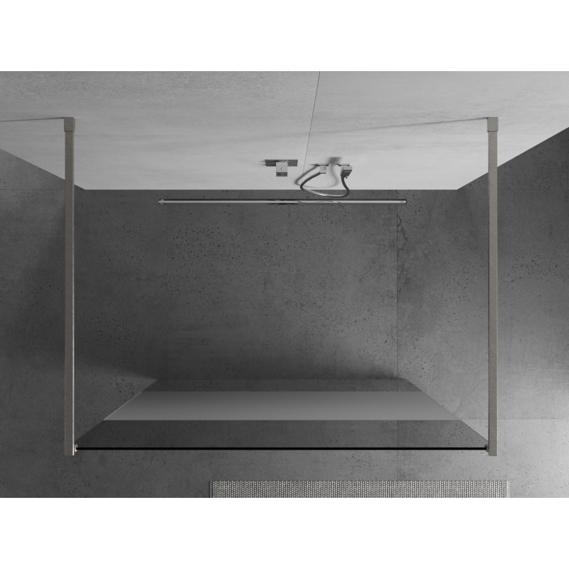 Mexen Kioto ścianka prysznicowa wolnostojąca 110 x 200 cm, transparent/szron 8 mm, nikiel szczotkowany - 800-110-002-97-35