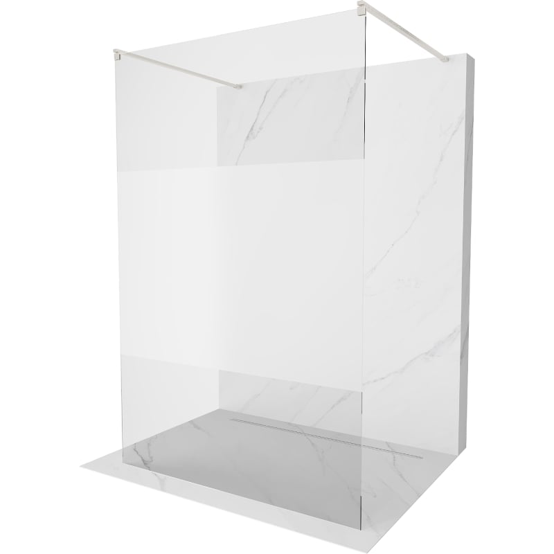Mexen Kioto ścianka prysznicowa wolnostojąca 120 x 200 cm, transparent/szron 8 mm, nikiel szczotkowany - 800-120-002-97-35