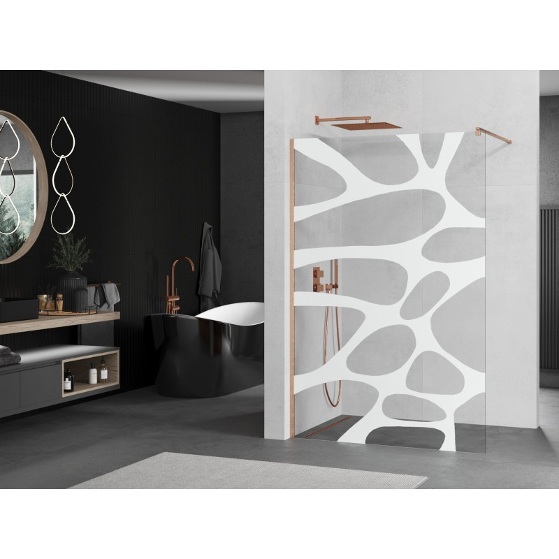 Mexen Kioto dušisein Walk-in 70 x 200 cm, valge laine 8 mm, harjatud vask - 800-070-101-65-97