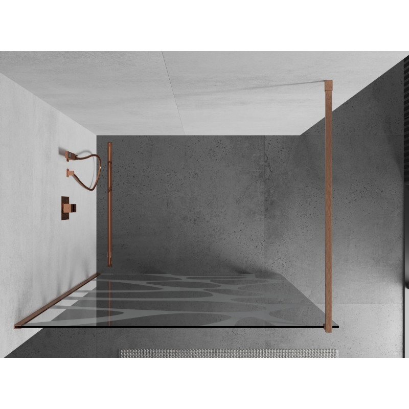 Mexen Kioto dušisein Walk-in 70 x 200 cm, valge laine 8 mm, harjatud vask - 800-070-101-65-97