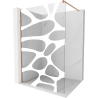 Mexen Kioto Duschwand Walk-in 100 x 200 cm, weiße Welle 8 mm, gebürstetes Kupfer - 800-100-101-65-97