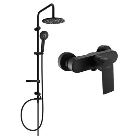 Mexen Royo Carl set doccia esterno con soffione e batteria doccia, nero - 72240240-70