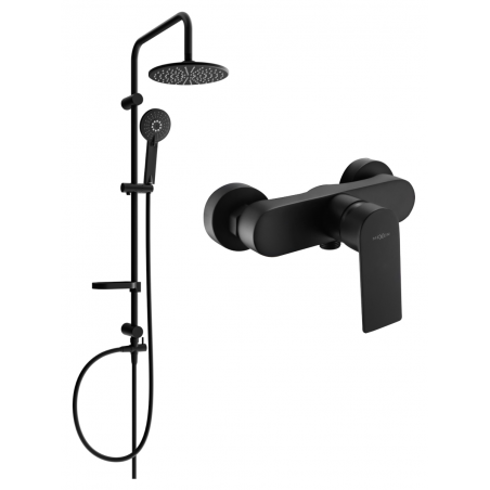Mexen Royo Carl surface-mounted shower set with rain shower and shower faucet, black - 72240240-70