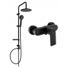 Mexen Royo Carl virsmas sienas duša komplekts ar lietus dušas galvu un dušas krānu, melns - 72240240-70