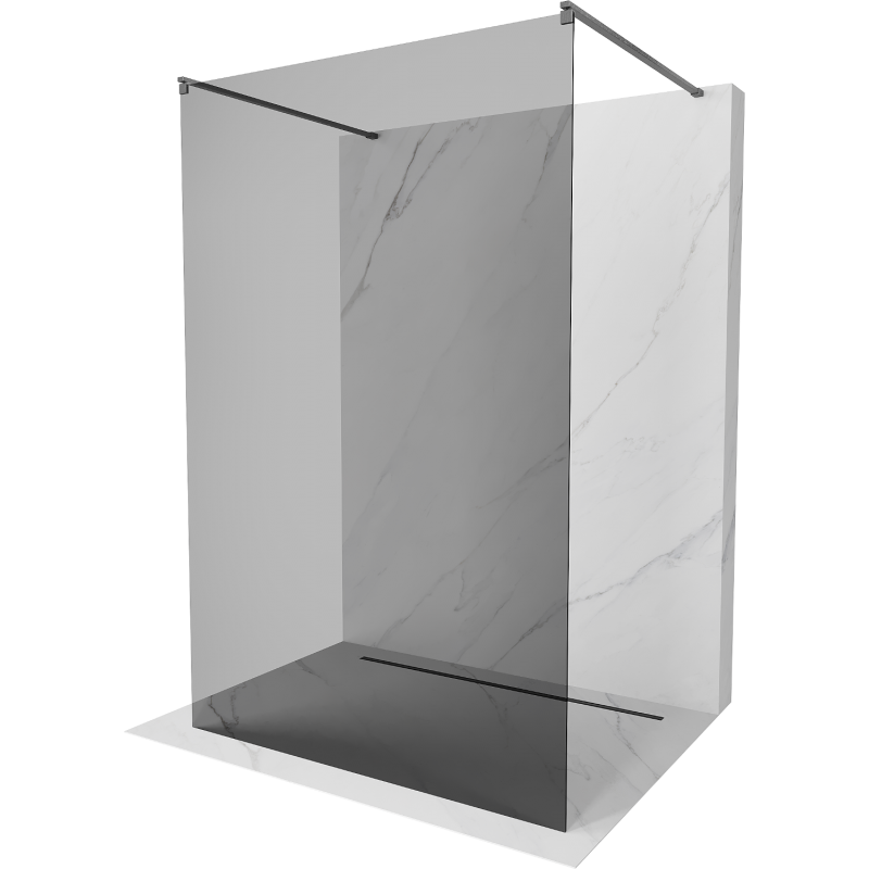 Mexen Kioto pared de ducha independiente 100 x 200 cm, grafito 8 mm, gris pistola cepillado - 800-100-002-66-40