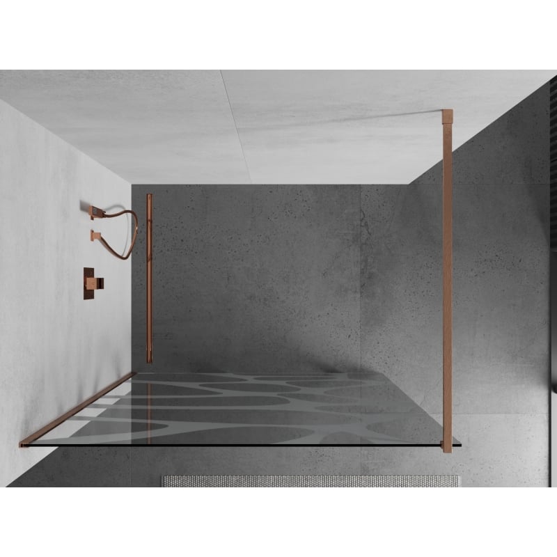 Mexen Kioto dušisein Walk-in 120 x 200 cm, valge laine 8 mm, harjatud vask - 800-120-101-65-97
