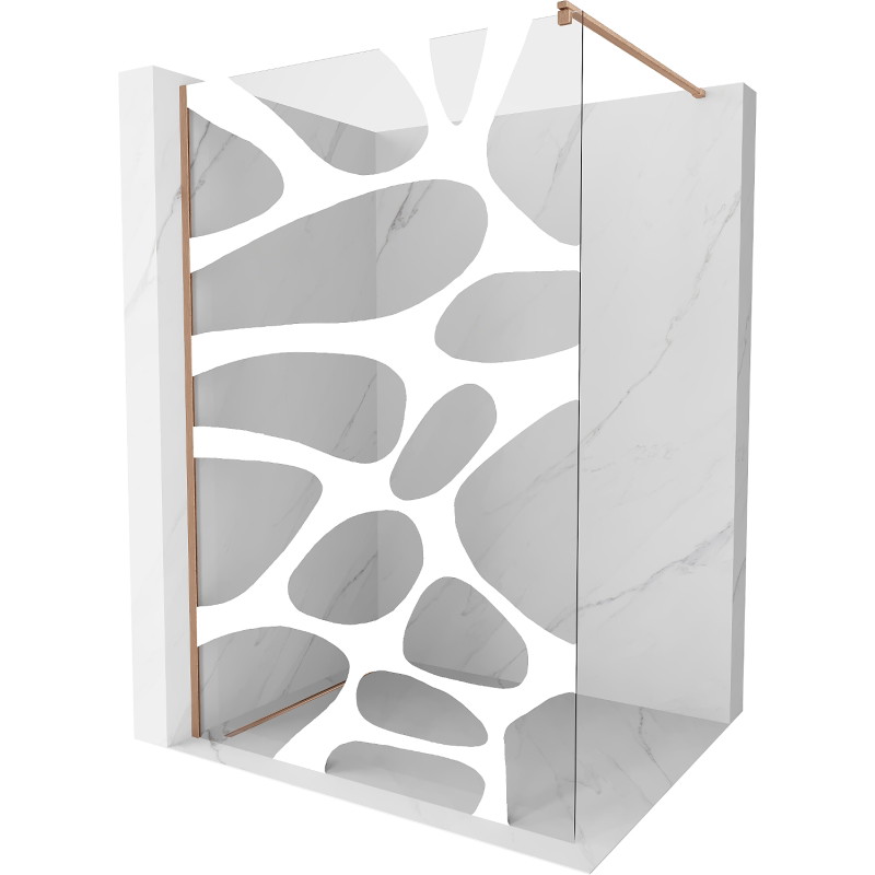 Mexen Kioto dušisein Walk-in 120 x 200 cm, valge laine 8 mm, harjatud vask - 800-120-101-65-97