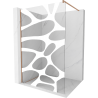 Mexen Kioto Duschwand Walk-in 120 x 200 cm, weiße Welle 8 mm, gebürstetes Kupfer - 800-120-101-65-97
