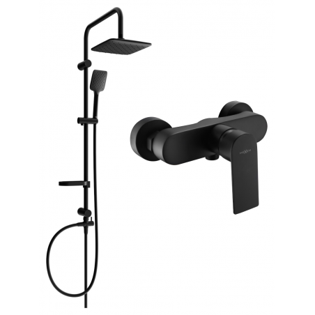Mexen Sven Aufputz-Duschset mit Regenbrause und Duscharmatur Royo, schwarz - 72240262-70