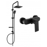 Mexen Royo Sven surface-mounted shower set with rain shower and shower mixer, black - 72240262-70