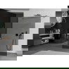 Mexen Kioto vrijstaande douchewand 140 x 200 cm, grafiet 8 mm, geborsteld geweergrijs - 800-140-002-66-40