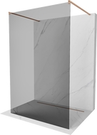 Mexen Kioto samostojeća tuš pregrada 100 x 200 cm, grafit 8 mm, brušeni bakar - 800-100-002-65-40