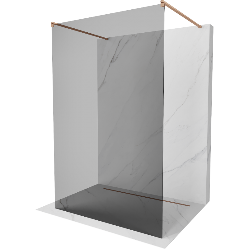 Mexen Kioto parete doccia autonoma 110 x 200 cm, grafite 8 mm, rame spazzolato - 800-110-002-65-40