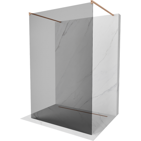 Mexen Kioto vrijstaande douchewand 120 x 200 cm, grafiet 8 mm, geborsteld koper - 800-120-002-65-40