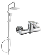 Ensemble de douche apparente Mexen Tord avec pomme de douche et mitigeur de douche Kama, chrome - 72540200-00
