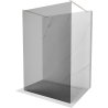 Mexen Kioto freestanding shower screen 100 x 200 cm, graphite 8 mm, brushed nickel - 800-100-002-97-40