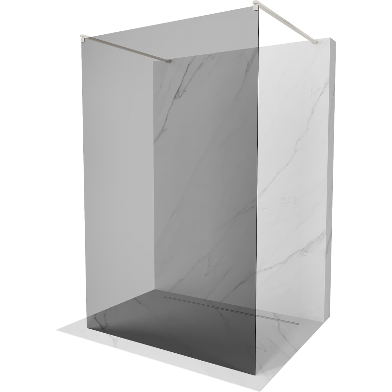 Mexen Kioto Freestanding Shower Screen 110 x 200 cm, Graphite 8 mm, Brushed Nickel - 800-110-002-97-40