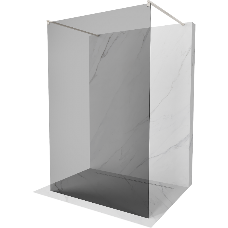 Mexen Kioto Fristående duschvägg 120 x 200 cm, grafit 8 mm, borstad nickel - 800-120-002-97-40