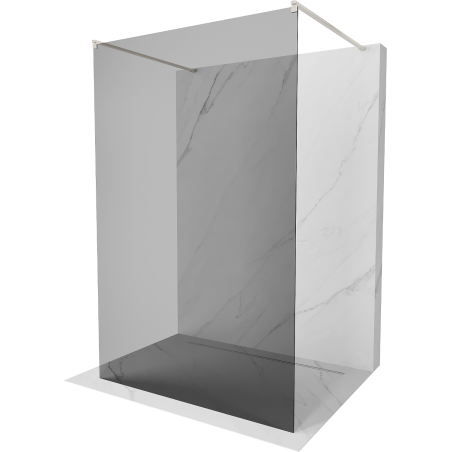 Mexen Kioto 120 x 200 cm Free-standing Shower Wall, Graphite 8 mm, Brushed Nickel - 800-120-002-97-40