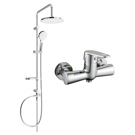 Mexen Erik surface-mounted shower set with rain showerhead and Kama shower mixer, chrome - 72540205-00