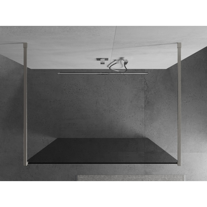 Mexen Kioto vabas seisev dušisein 130 x 200 cm, grafiit 8 mm, harjatud nikkel - 800-130-002-97-40