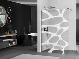 Mexen Kioto ścianka prysznicowa Walk-in 130 x 200 cm, biała fala 8 mm, gun gray szczotkowany - 800-130-101-66-97