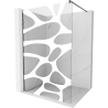 Mexen Kioto Walk-in Shower Wall 130 x 200 cm, White Pattern 8 mm, Gun Gray Brushed - 800-130-101-66-97