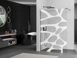 Mexen Kioto tuš pregrada Walk-in 140 x 200 cm, bijeli val 8 mm, brušeni gun gray - 800-140-101-66-97
