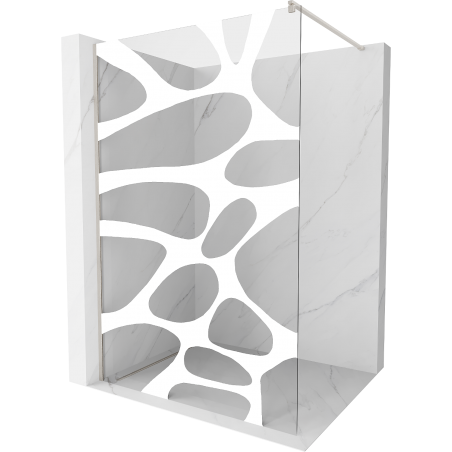 Mexen Kioto Duschwand Walk-in 70 x 200 cm, weiße Welle 8 mm, gebürsteter Nickel - 800-070-101-97-97