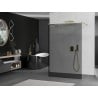 Mexen Kioto freestanding shower wall 110 x 200 cm, graphite 8 mm, brushed gold - 800-110-002-55-40