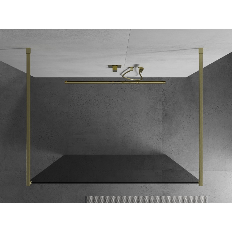 Mexen Kioto vabas seisev dušisein 110 x 200 cm, grafiit 8 mm, kuldne harjatud - 800-110-002-55-40