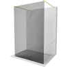 Mexen Kioto freestanding shower wall 110 x 200 cm, graphite 8 mm, brushed gold - 800-110-002-55-40