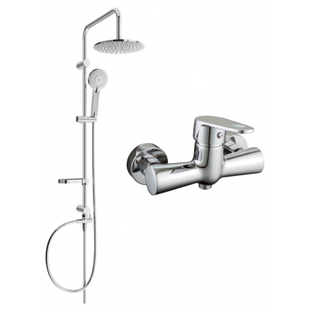 Mexen Carl exposed shower set with rain shower and Kama shower faucet, chrome - 72540240-00