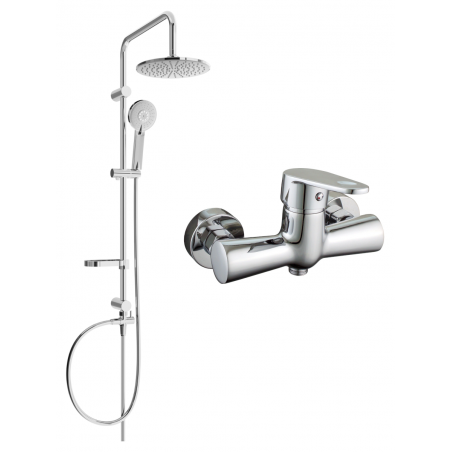 Mexen Kama Conjunto de ducha sobre pared Carl con rociador y grifo de ducha, cromo - 72540240-00
