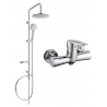 Mexen Kama Conjunto de ducha sobre pared Carl con rociador y grifo de ducha, cromo - 72540240-00