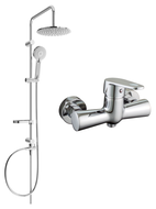 Mexen Carl exposed shower set with rain shower and Kama shower faucet, chrome - 72540240-00