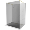 Mexen Kioto vrijstaande douchewand 120 x 200 cm, grafiet 8 mm, geborsteld goud - 800-120-002-55-40