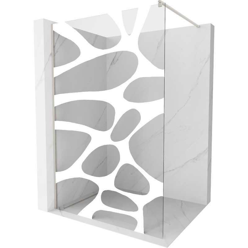 Mexen Kioto dušisein Walk-in 100 x 200 cm, valge laine 8 mm, harjatud nikkel - 800-100-101-97-97