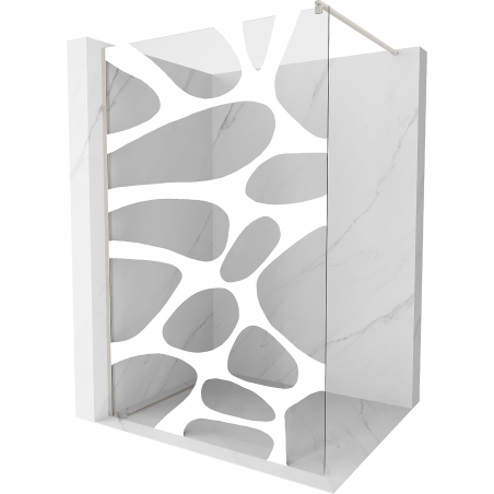 Mexen Kioto paroi de douche Walk-in 110 x 200 cm, vague blanche 8 mm, nickel brossé - 800-110-101-97-97