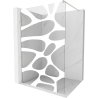 Mexen Kioto paroi de douche Walk-in 110 x 200 cm, motif blanc 8 mm, nickel brossé - 800-110-101-97-97