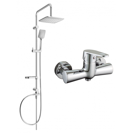 Mexen Sven exposed shower set with rain shower and Kama shower mixer, chrome - 72540262-00