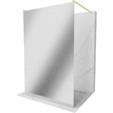 Mexen Kioto freestanding shower panel 120 x 200 cm, 8 mm mirror, brushed gold - 800-120-002-55-50